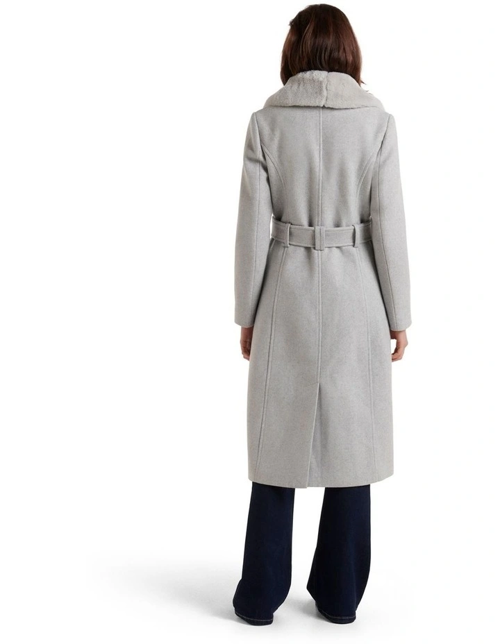 Charlie Faux Fur Collar Coat in Grey image 2
