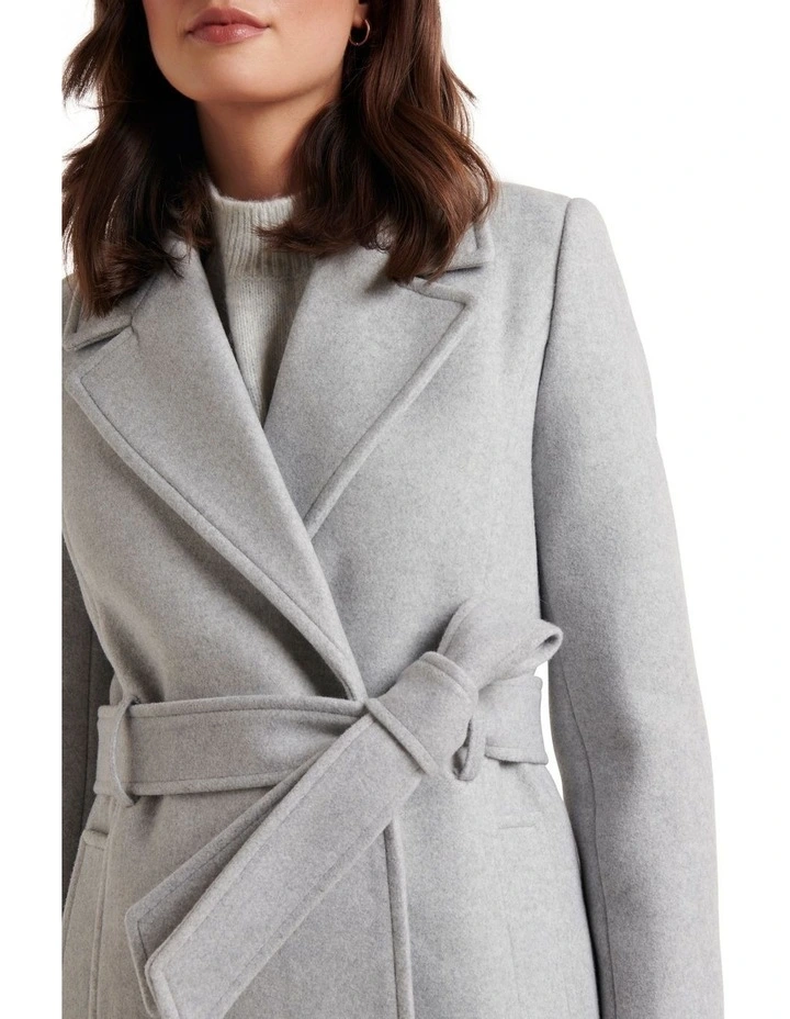 Charlie Faux Fur Collar Coat in Grey image 4