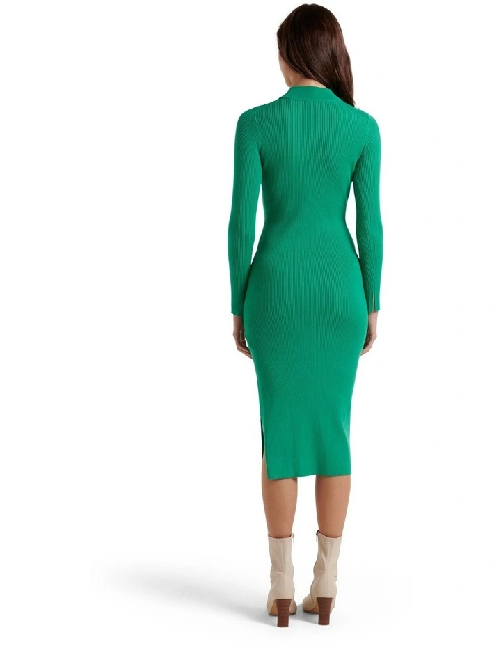 Sierra Column Midi Knit Dress in Green image 2