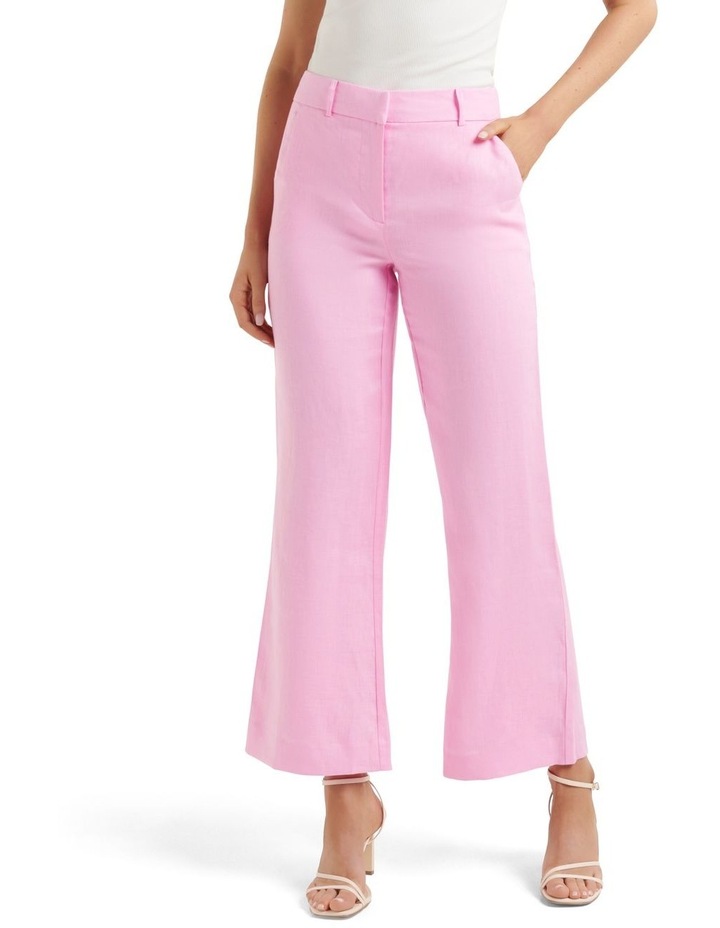 Margot Linen Flare Pants in Pink