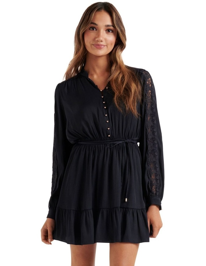 Clemence Lace Trim Mini Dress in