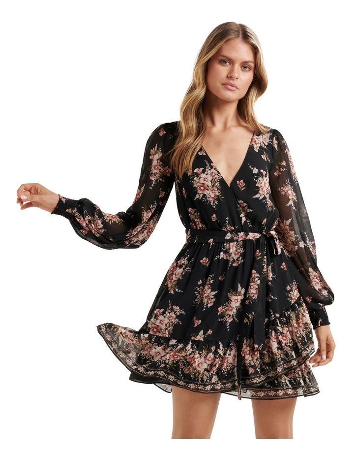 River Border Print Mini Dress in