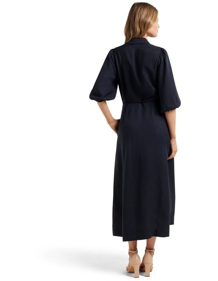 Ashley Midi Shirt Dress in Navy image 2