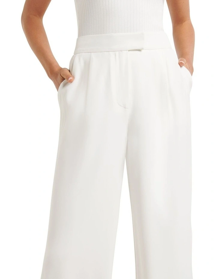 Nylah High Waisted Wide Leg Pants in White image 4