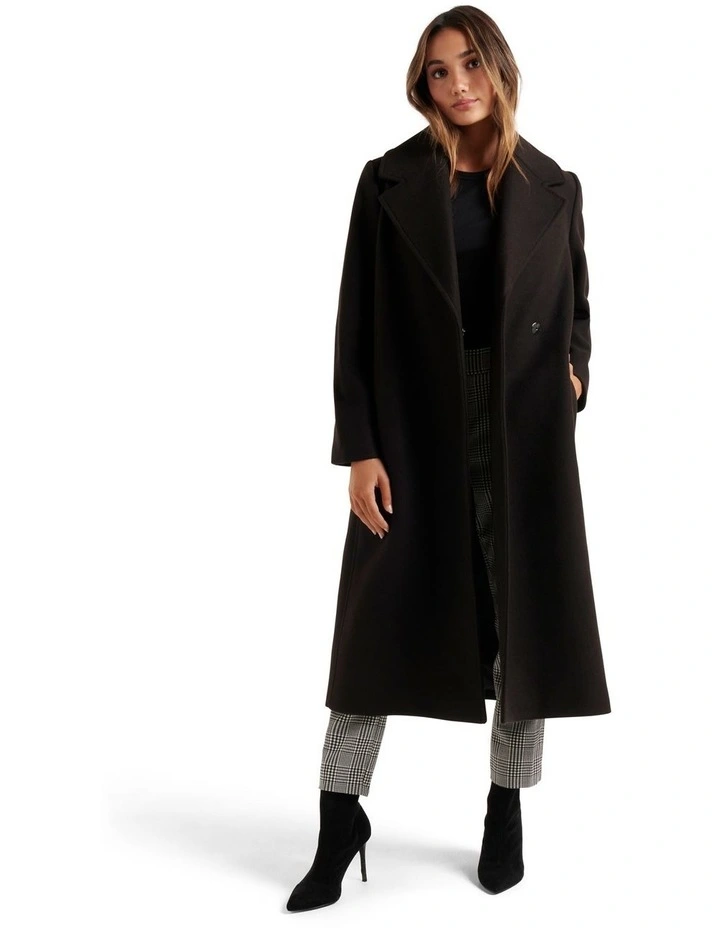 Katie Wrap Coat in Black image 1