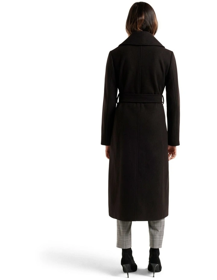Katie Wrap Coat in Black image 2