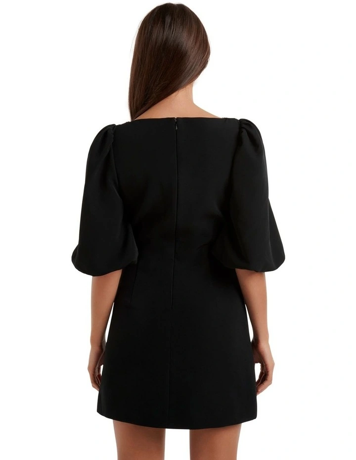 Maisie Embellished Neck Mini Dress in Black image 2