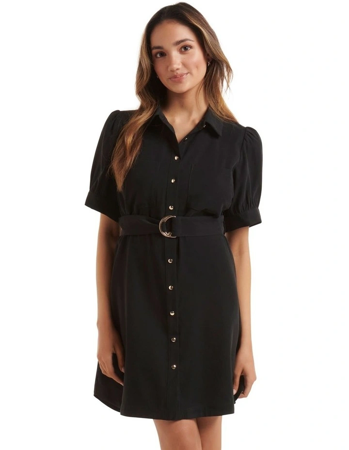 Chelsea Shirt Dress in Black image 1