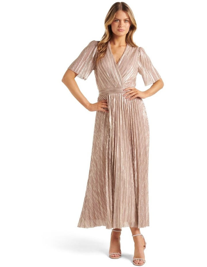 Tammy Wrap Plisse Midi Dress in Pink
