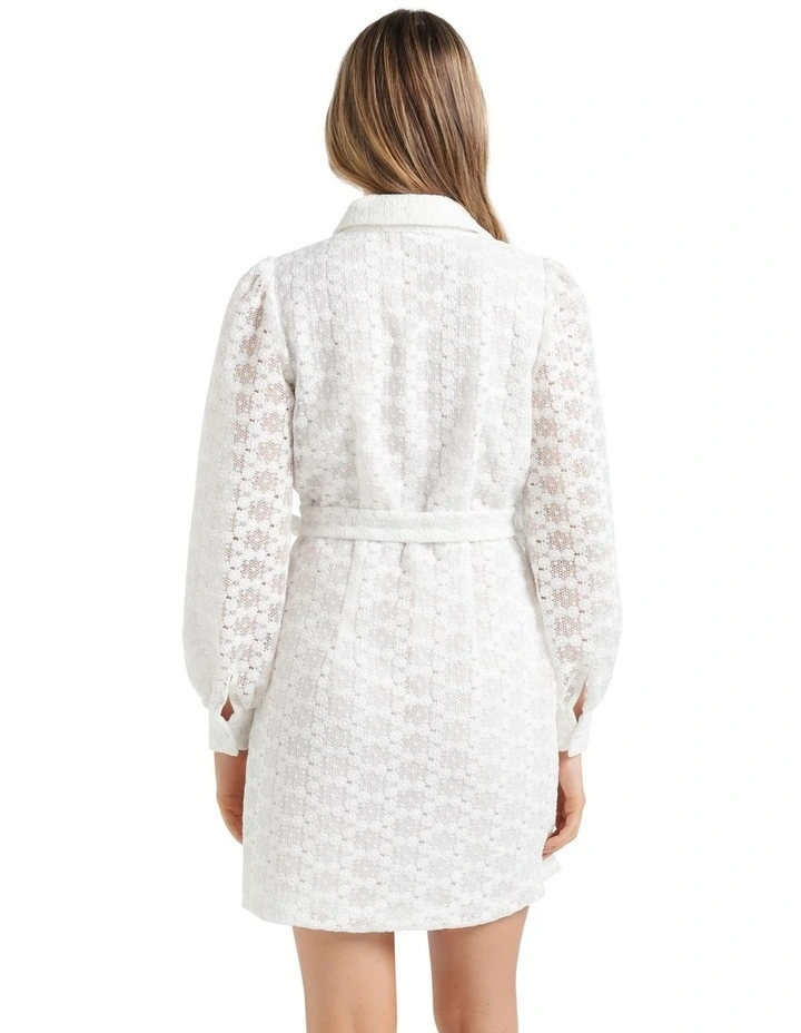 Orla Broderie Mini Dress in White image 2