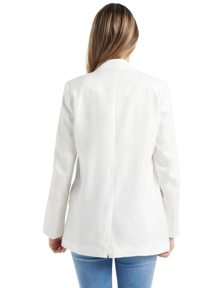 Lila Linen Blazer in White image 2
