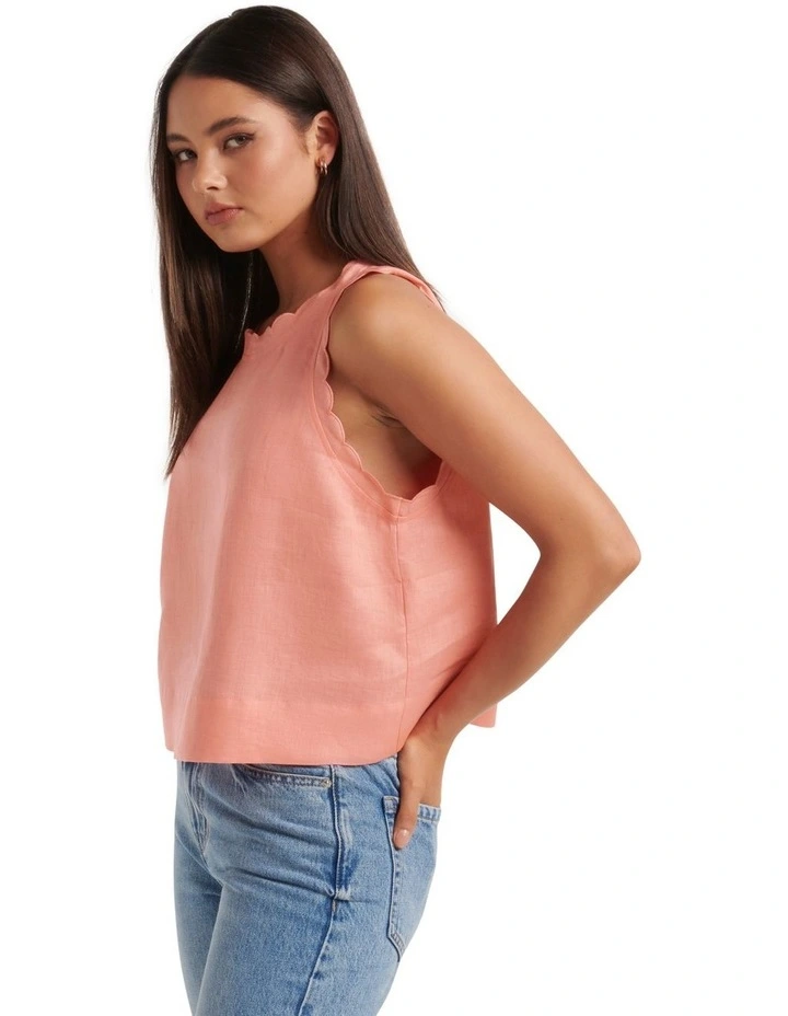 Pippa Scallop Trim Tank in Conch Shell image 3