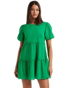 Bailey Mini Smock Dress in Green