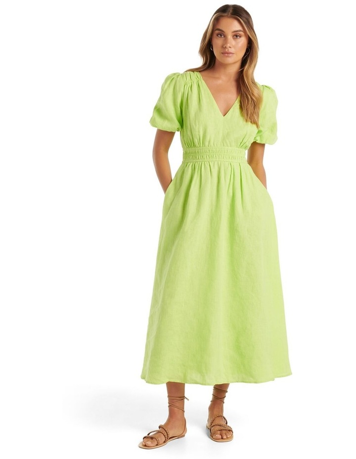 Pearla Puff Sleeve Midi Dress In