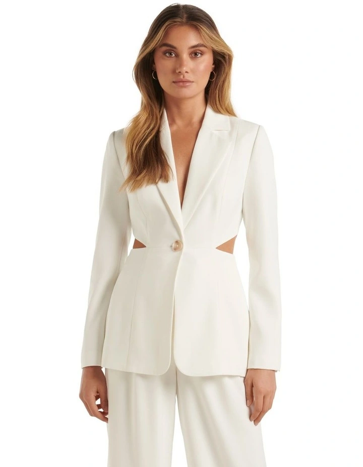 Cilla Cut Out Blazer In Cream image 1
