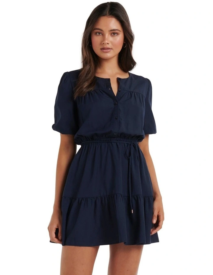 Regina Smock Dress in Navy image 1