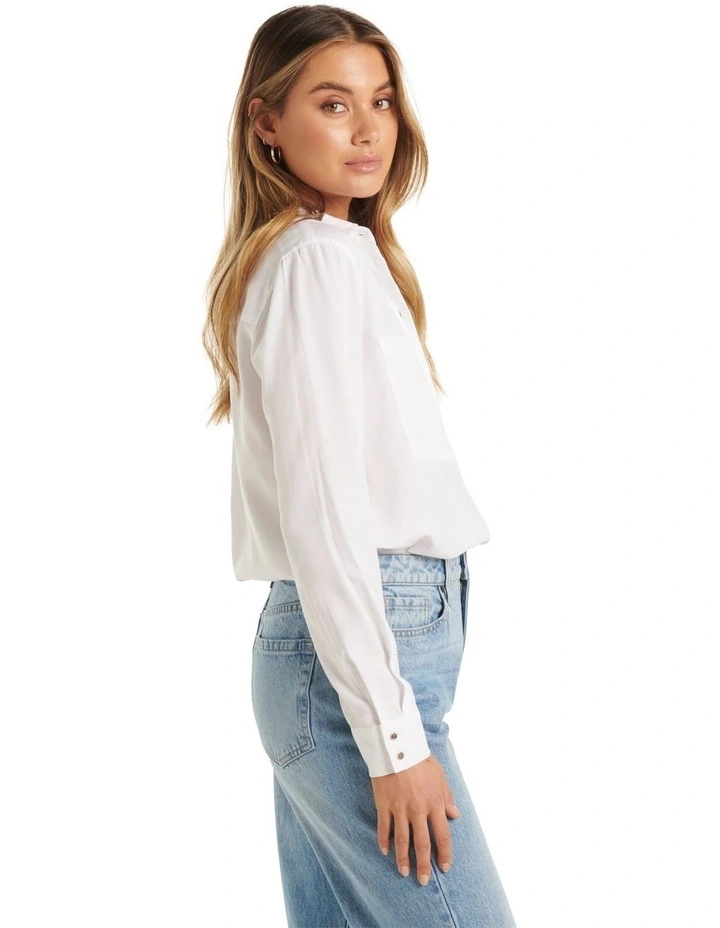 Lara Denim Shirt in White image 3
