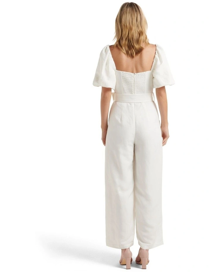 Libby Square Neck Jumpsuit in White image 2