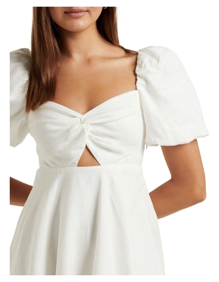 Fearne Twist Mini Dress in White image 4