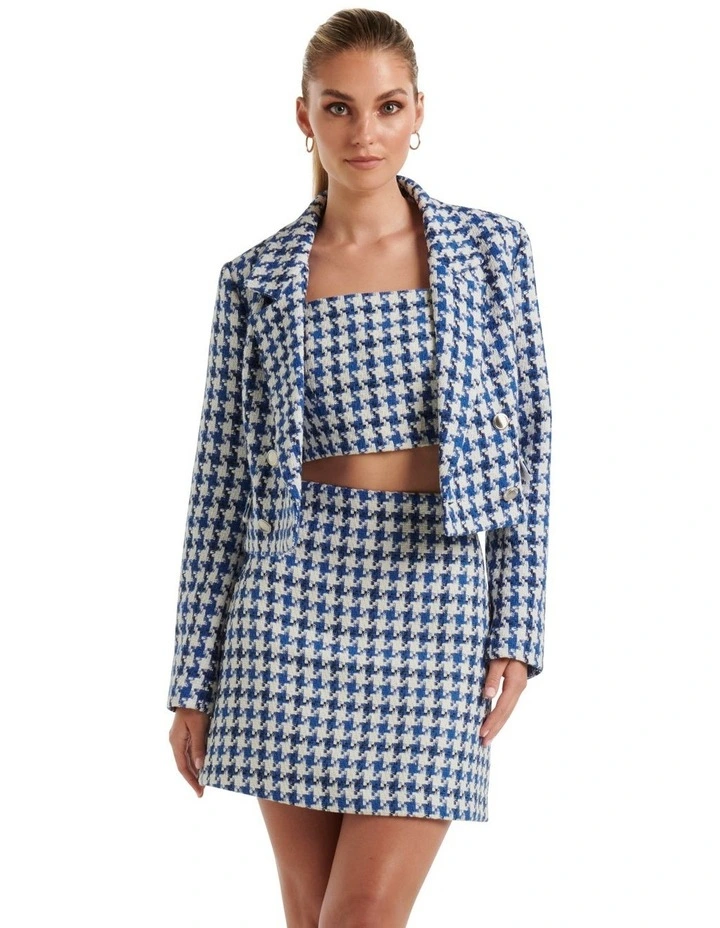 Taylah Boucle Skirt Suit in Blue image 1
