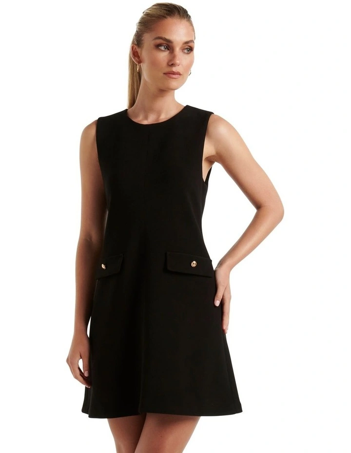 Violet Workwear Mini Dress in Black image 1