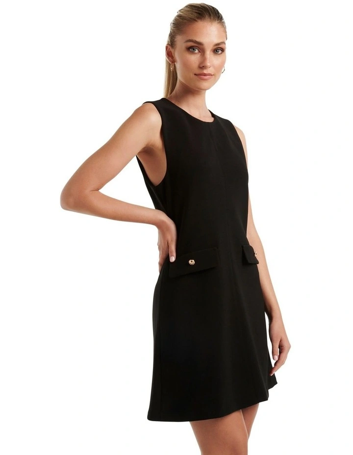 Violet Workwear Mini Dress in Black image 3