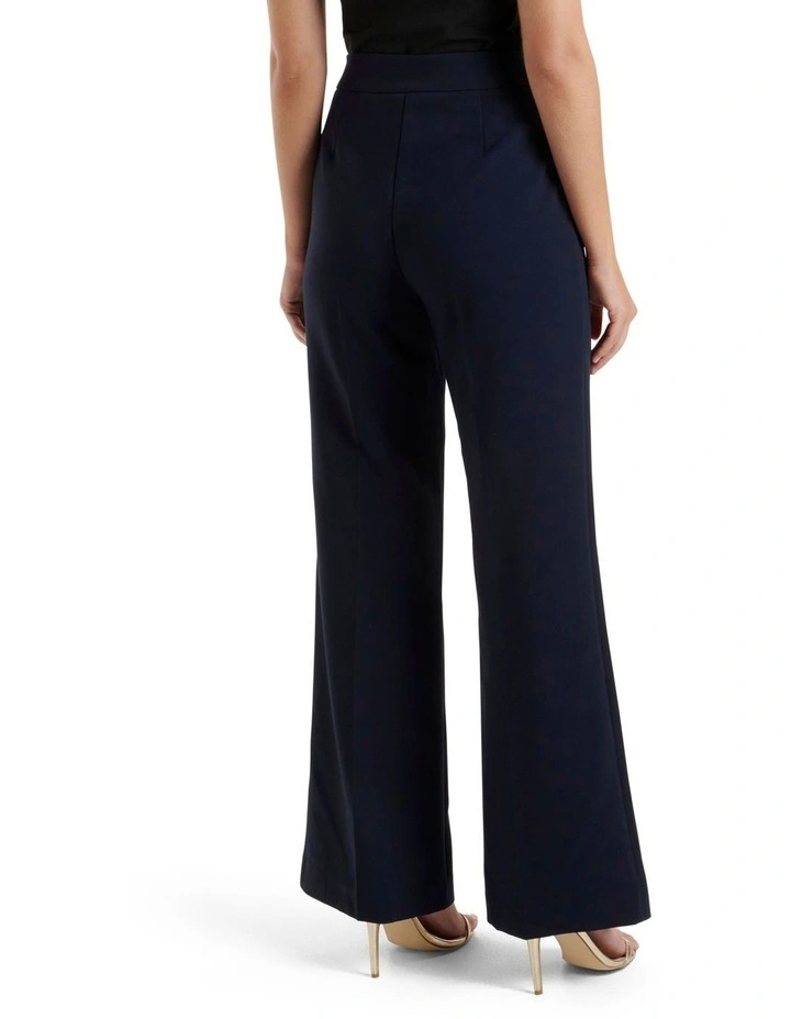 Megan Button Wide Leg Pant in Navy image 2