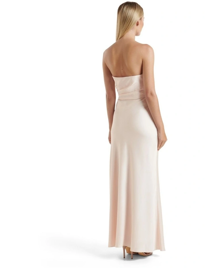 Wesley Asymmetrical Strapless Maxi in White image 2