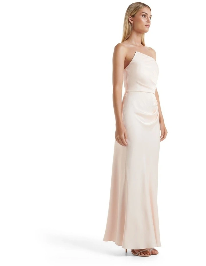 Wesley Asymmetrical Strapless Maxi in White image 3