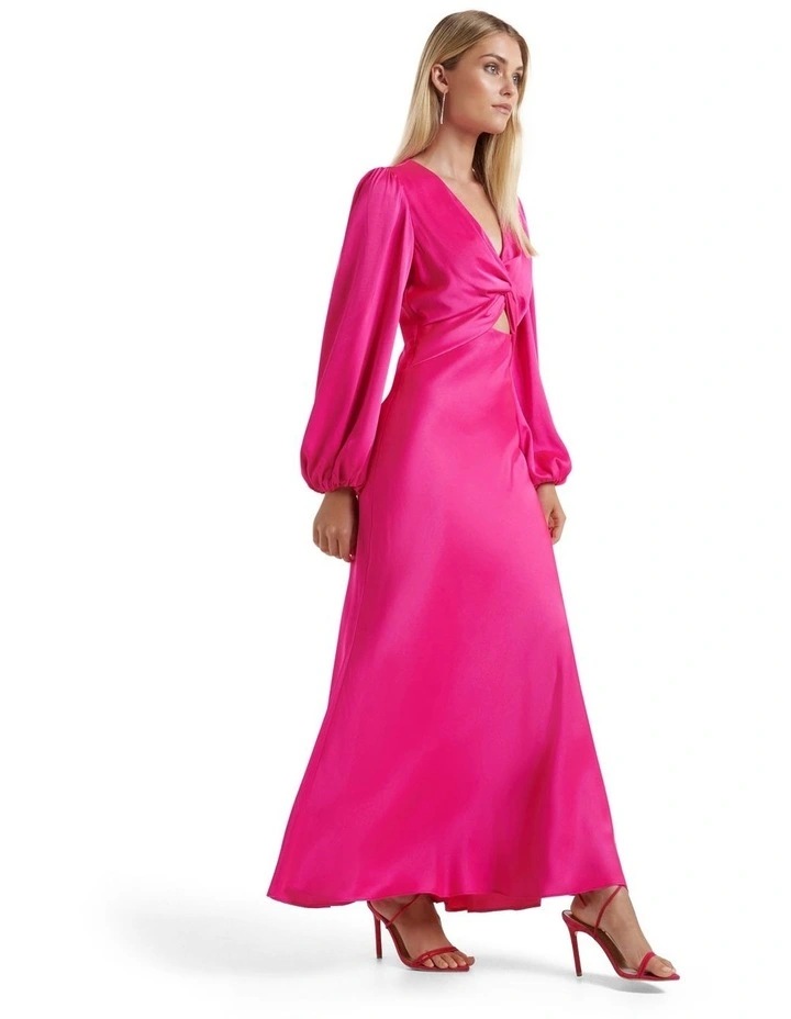 Forever New Wren Long Sleeve Twist Maxi in Pink | MYER Forever New Wren Long Sleeve Twist Maxi in Pink | MYER