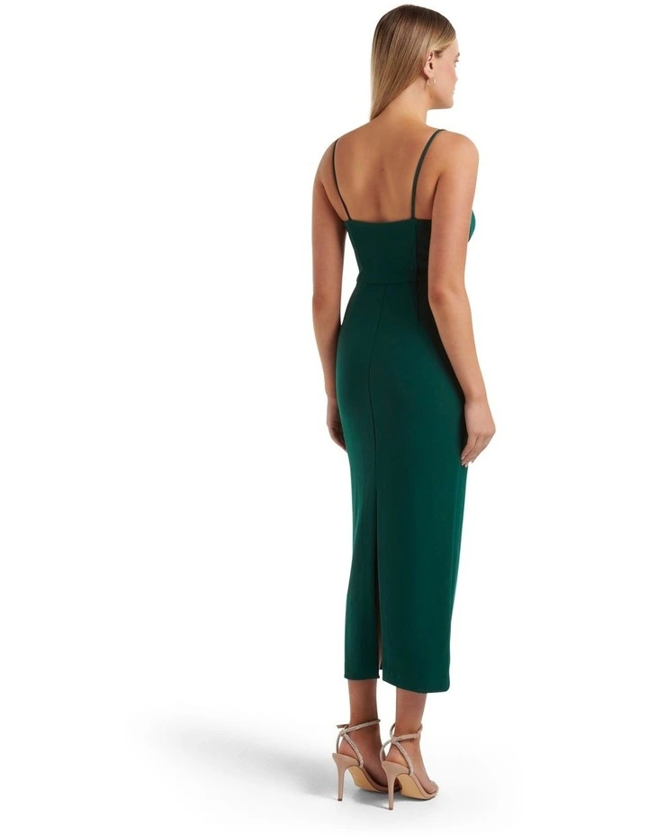 Elsa Corset Bodycon Midi in Green image 2