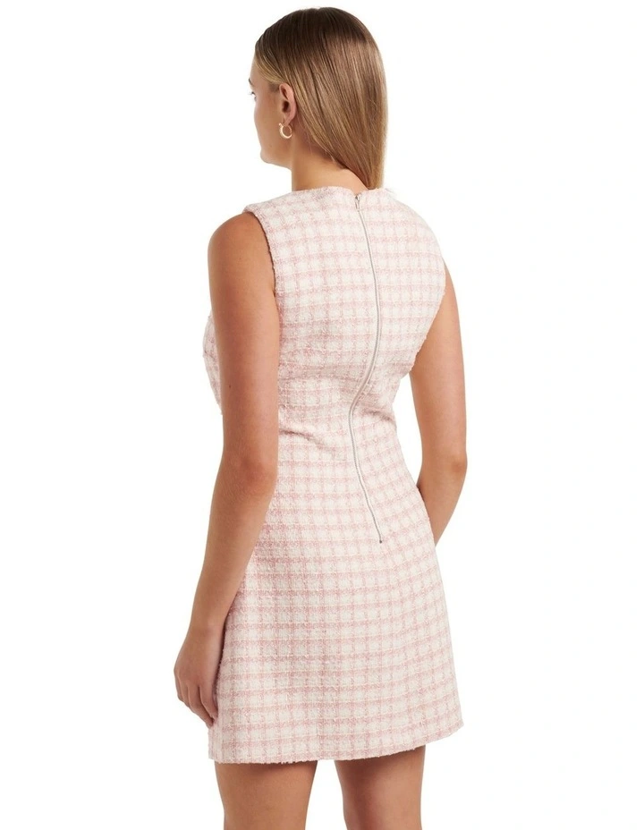 Arla Boucle Mini Dress in Pink image 2