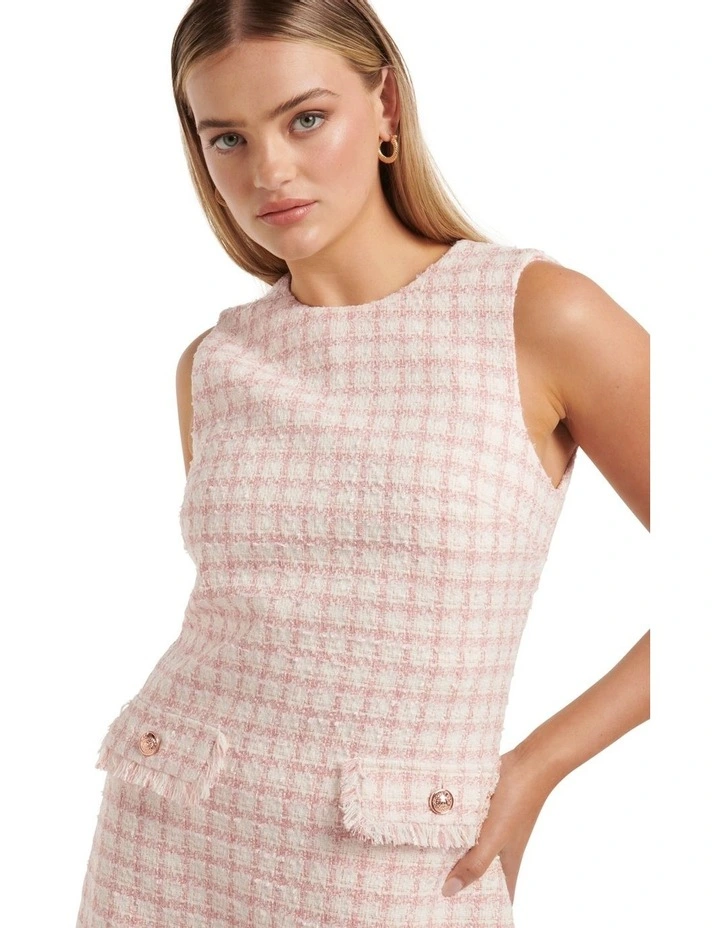 Arla Boucle Mini Dress in Pink image 4
