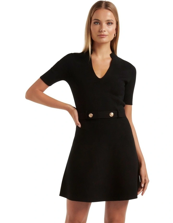 Alex Mini Knit Dress in Black image 1