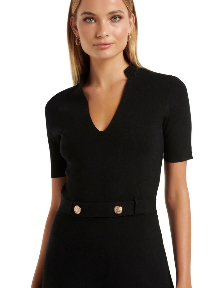 Alex Mini Knit Dress in Black image 4