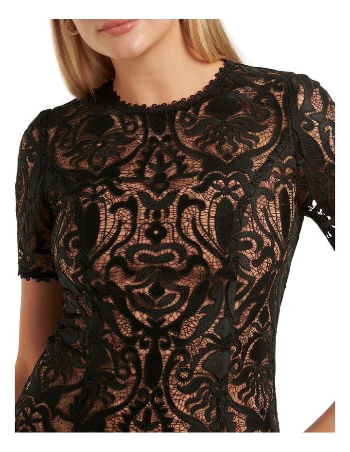 Cornelia Layered Geo Lace Mini in Black image 4
