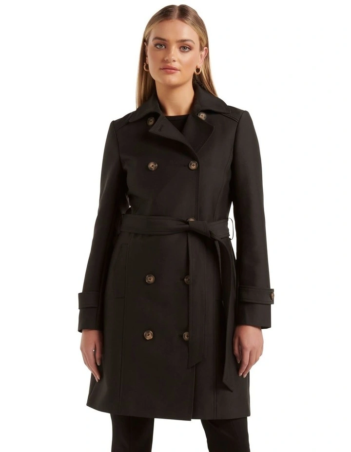 Tulip Structured Trench Mac in Black image 1