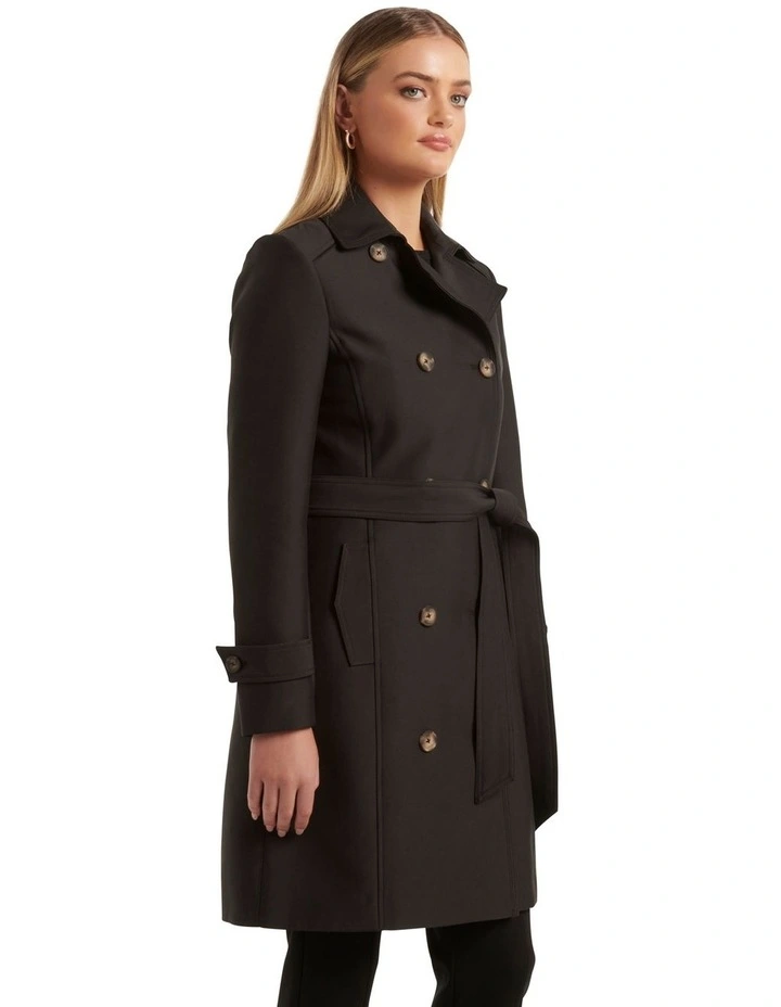 Tulip Structured Trench Mac in Black image 3