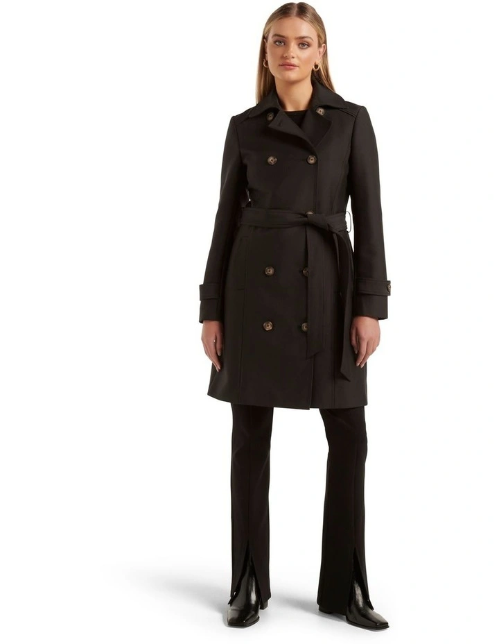 Tulip Structured Trench Mac in Black image 5