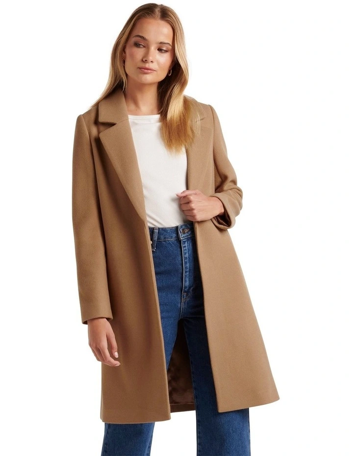 Lily Longline Coatigan in Brown image 1