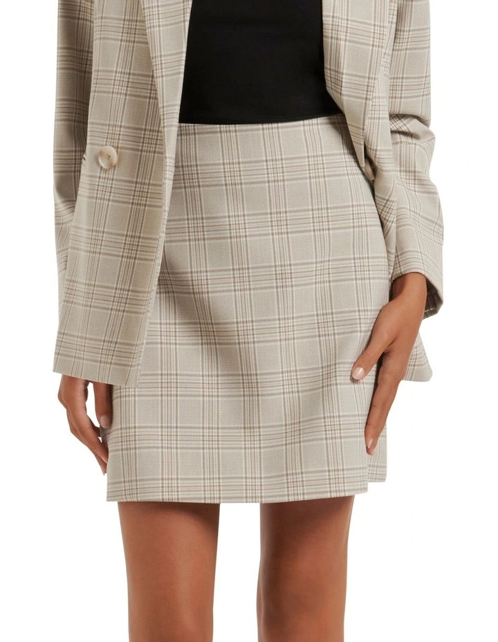 Forever New Blair Check Mini Skirt in Beige | MYER