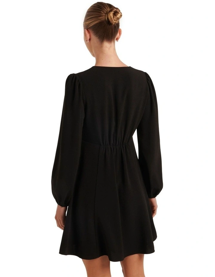 Melody Button Down Mini Dress in Black image 2