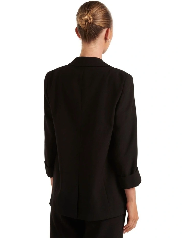 Olive Boyfriend Blazer in Black image 2