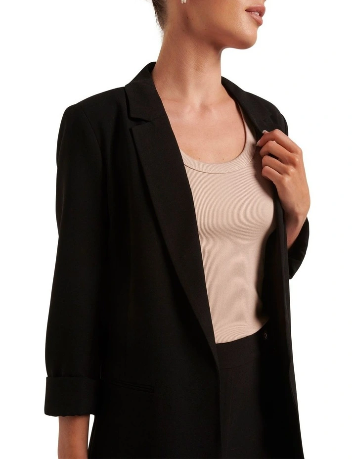 Olive Boyfriend Blazer in Black image 4
