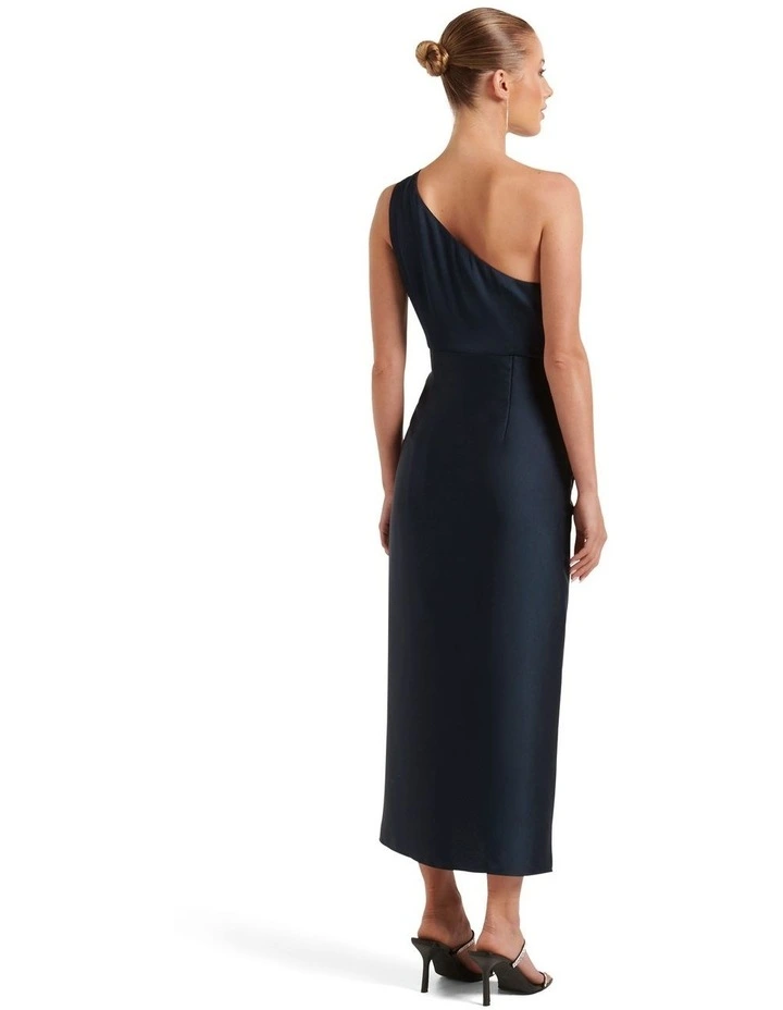 Melissa One Shoulder Dress in Navy image 2