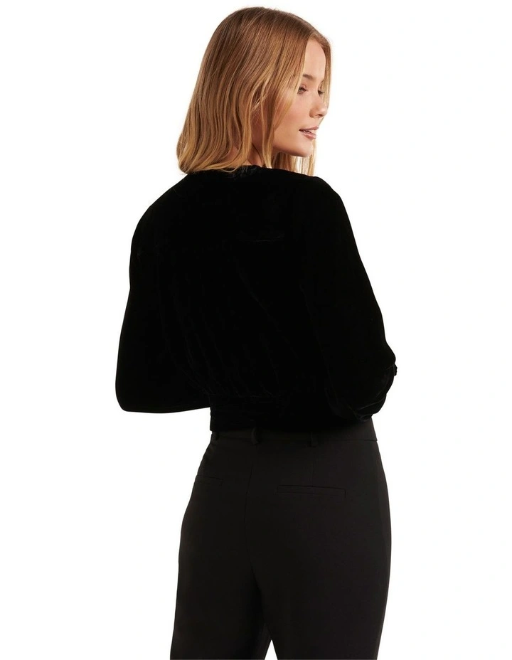 Violetta Velvet V Neck in Black image 2