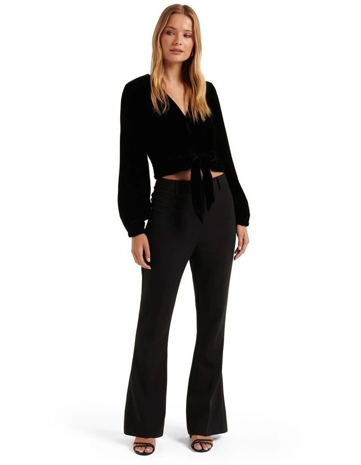 Violetta Velvet V Neck in Black image 5