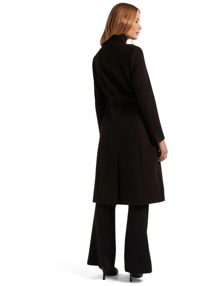 Bridget Funnel Neck Coat in Black image 2