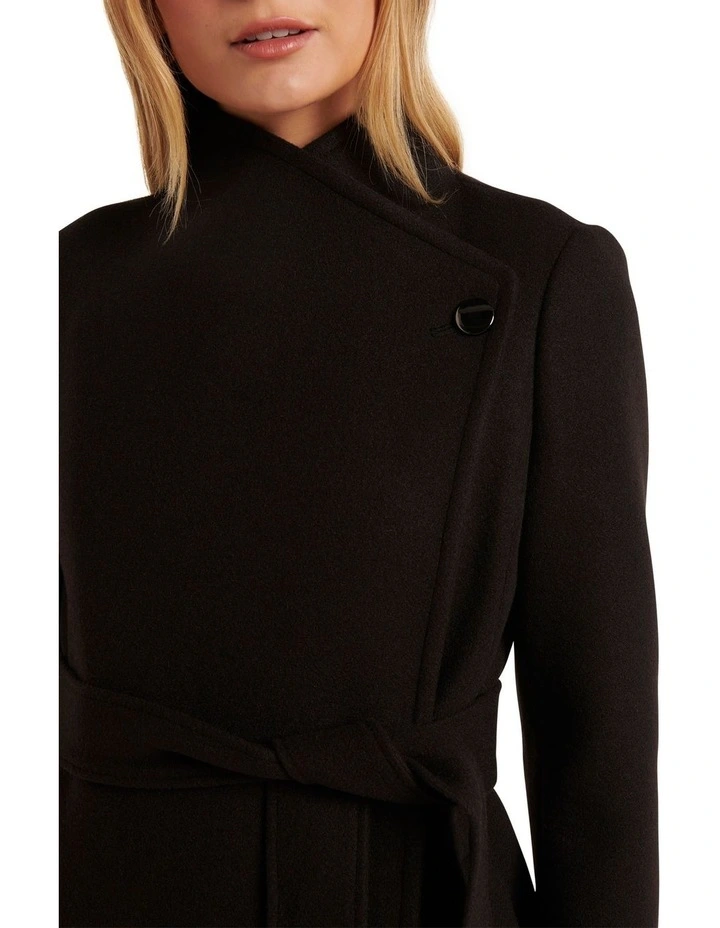 Bridget Funnel Neck Coat in Black image 4