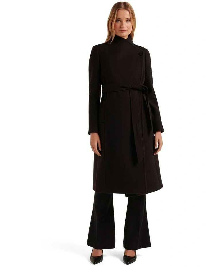 Bridget Funnel Neck Coat in Black image 5